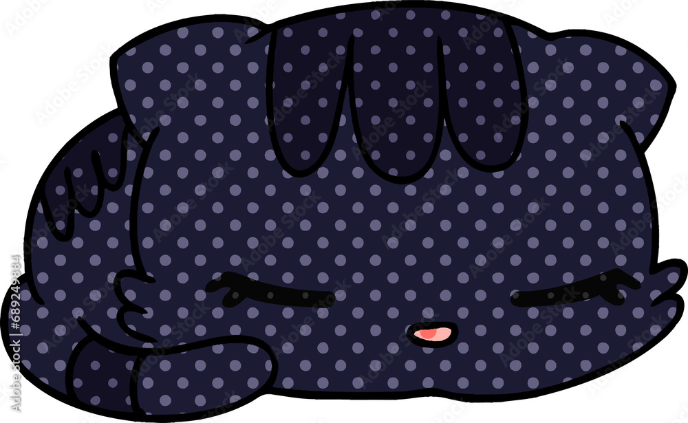 cartoon illustration kawaii cute sleeping kitten cartoon illustration kawaii cute sleeping kitten