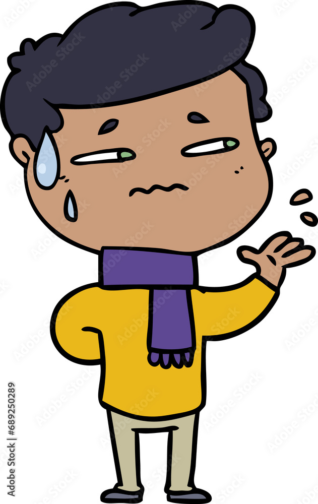 cartoon anxious man cartoon anxious man