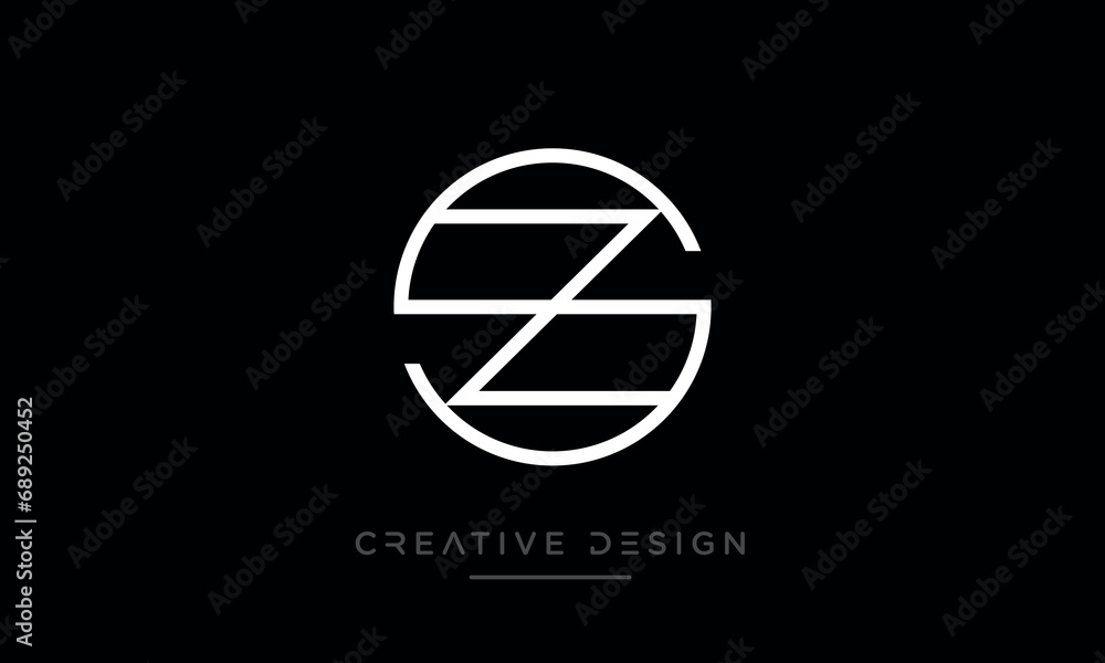 Alphabet letters SZ or ZS logo monogram Alphabet letters SZ or ZS logo monogram