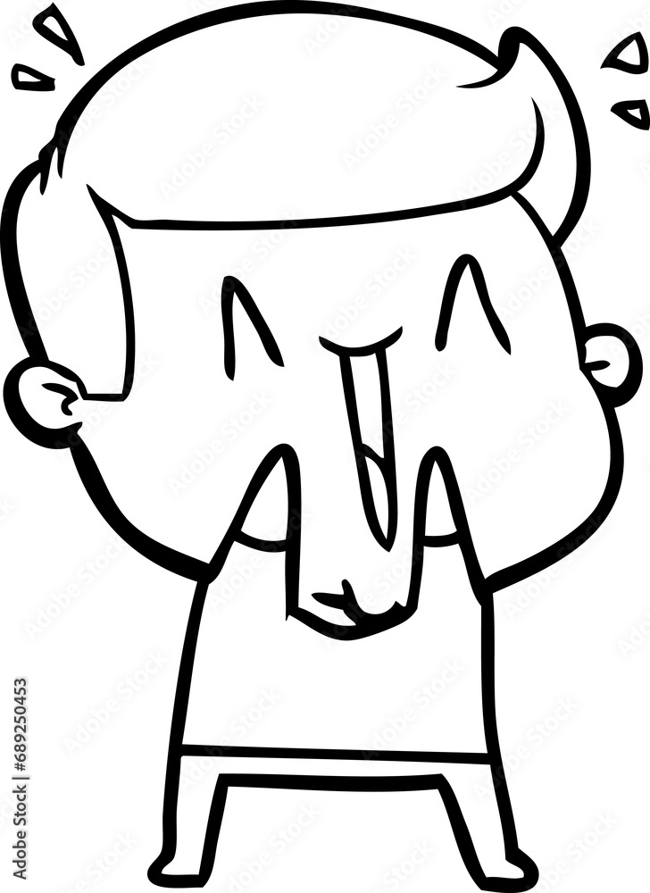 Obraz premium cartoon excited man