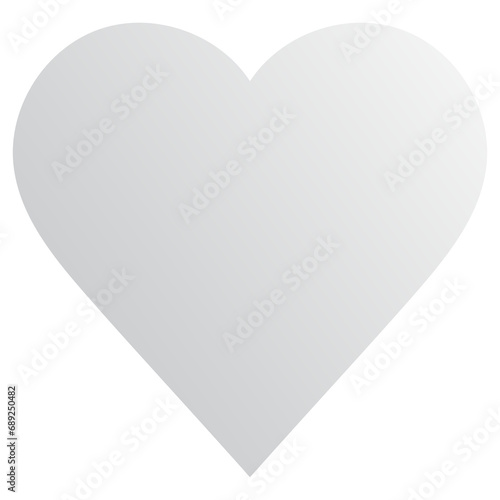 White heart for text decoration on transparent background