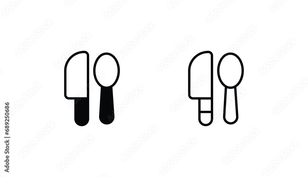 Spoon And knife icon design with white background stock illustration Spoon And knife icon design with white background stock illustration
