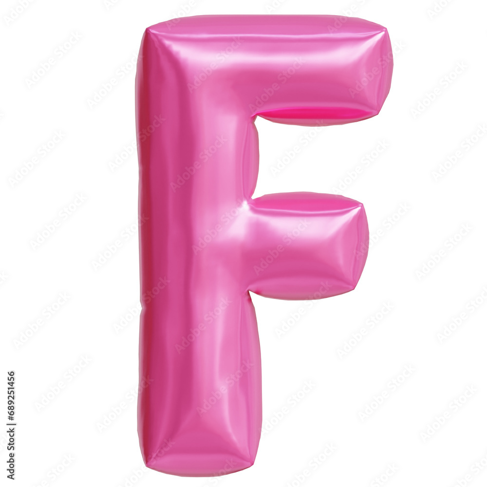 Pink 3D Font Rendering Balloon Pink 3D Font Rendering Balloon