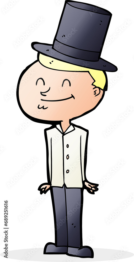 cartoon man wearing top hat