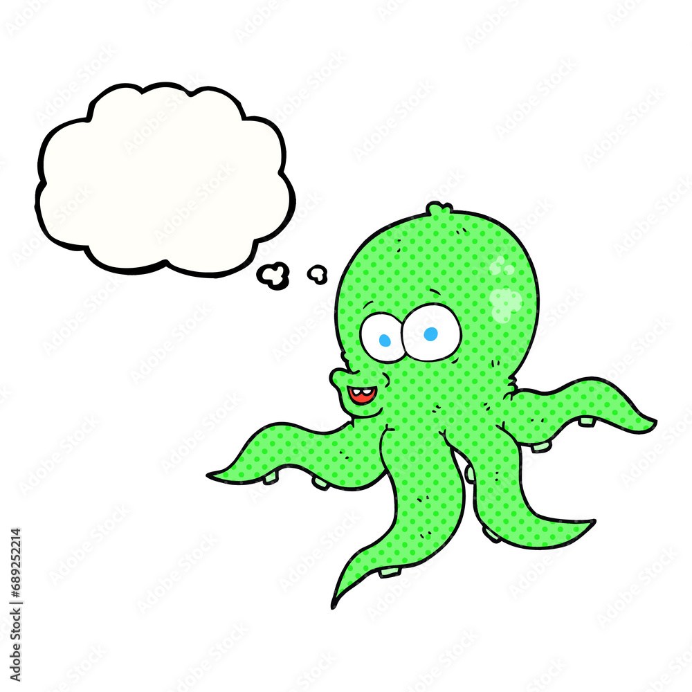 freehand drawn thought bubble cartoon octopus freehand drawn thought bubble cartoon octopus