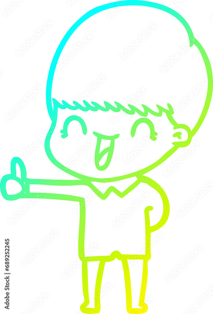 cold gradient line drawing of a happy cartoon boy cold gradient line drawing of a happy cartoon boy