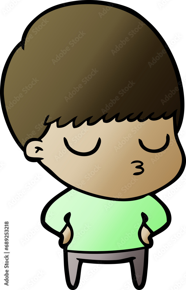 cartoon calm boy cartoon calm boy