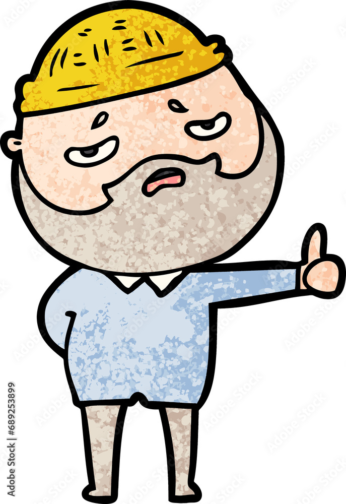 cartoon worried man with beard cartoon worried man with beard