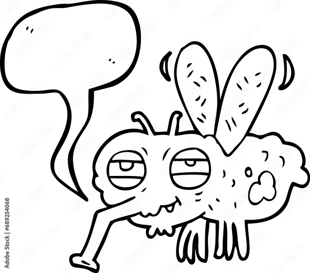 freehand drawn speech bubble cartoon fly freehand drawn speech bubble cartoon fly