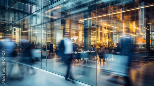 Beautiful Blurred Background of Modern Business Office Interior.