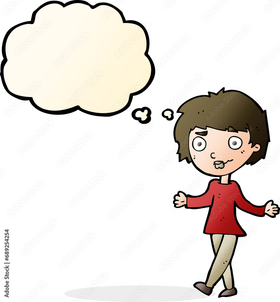cartoon confused woman with thought bubble cartoon confused woman with thought bubble