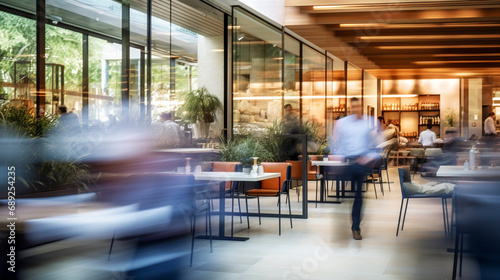 Beautiful Blurred Background of Modern Business Office Interior.