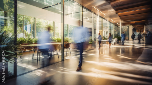 Beautiful Blurred Background of Modern Business Office Interior.