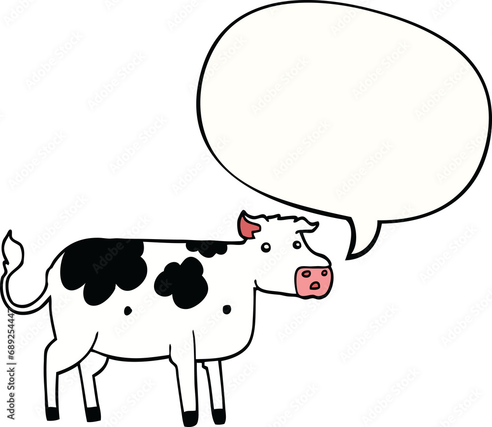cartoon cow with speech bubble cartoon cow with speech bubble