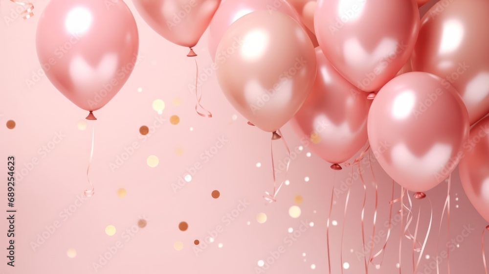 Party Decor: Metallic Balloons, Confetti, Festive Celebration
