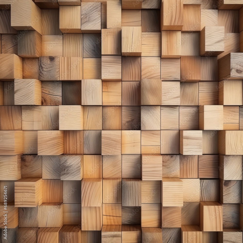 Wooden Texture: Natural Background, Wall Paneling Squares Wooden Texture: Natural Background, Wall Paneling Squares
