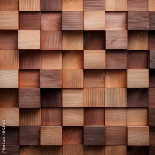 Wooden Texture: Natural Background, Wall Paneling Squares © Artem