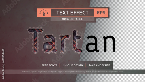Textile Tartan - Editable Text Effect, Font Style