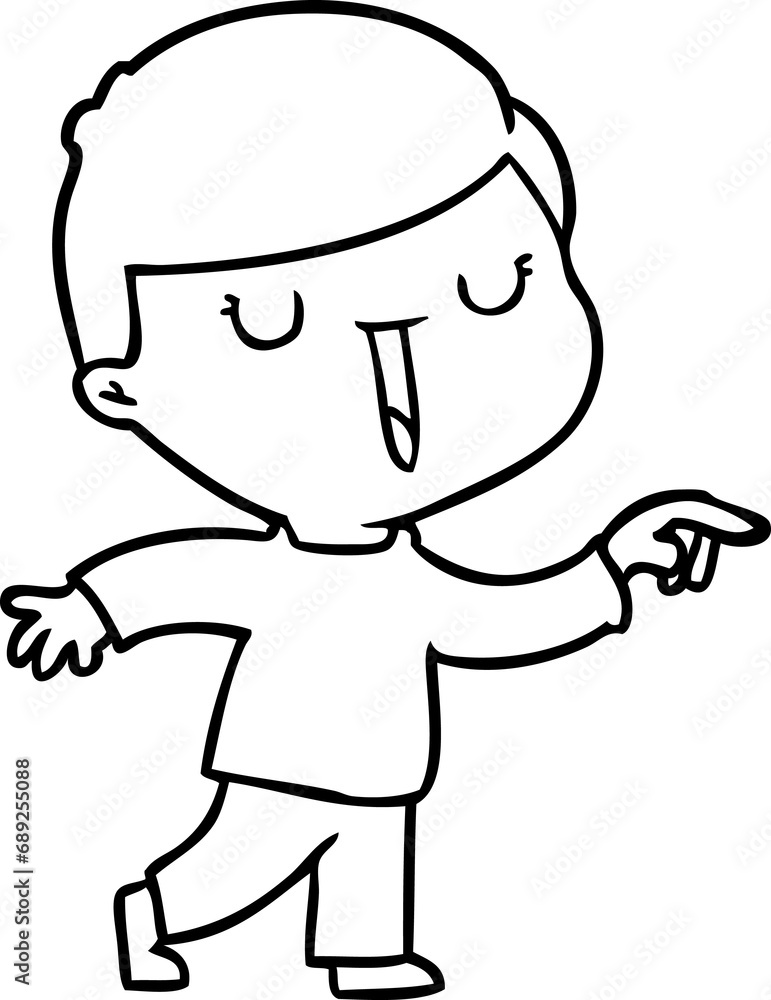 Fototapeta premium cartoon happy boy
