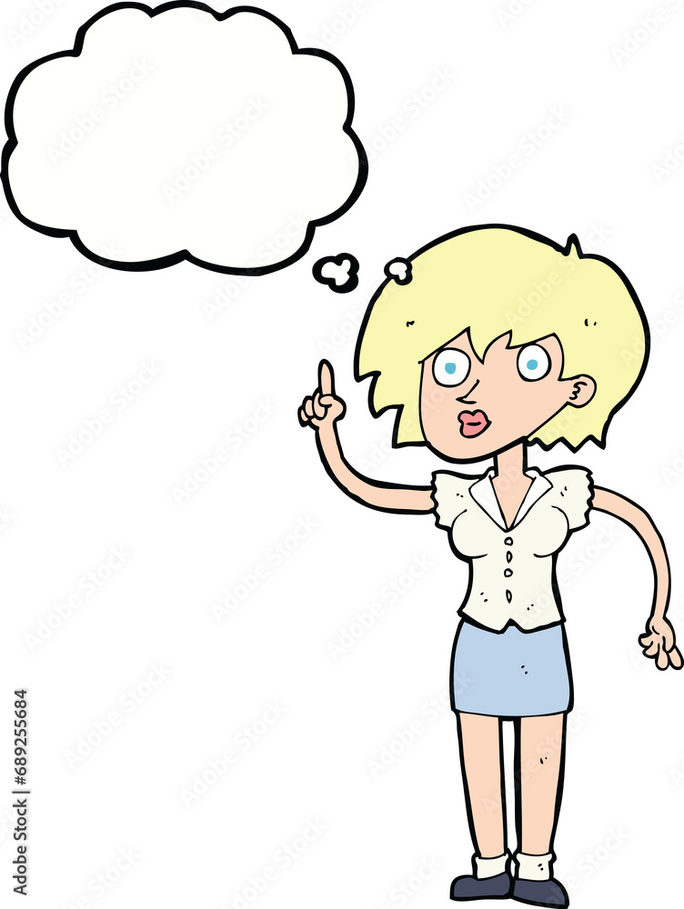 cartoon woman with question with thought bubble cartoon woman with question with thought bubble