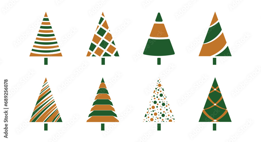 Vector set of cartoon Christmas trees Vector set of cartoon Christmas trees