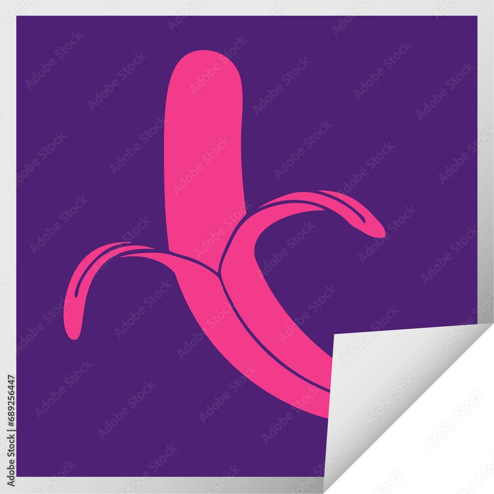quirky cartoon banana peeling sticker quirky cartoon banana peeling sticker