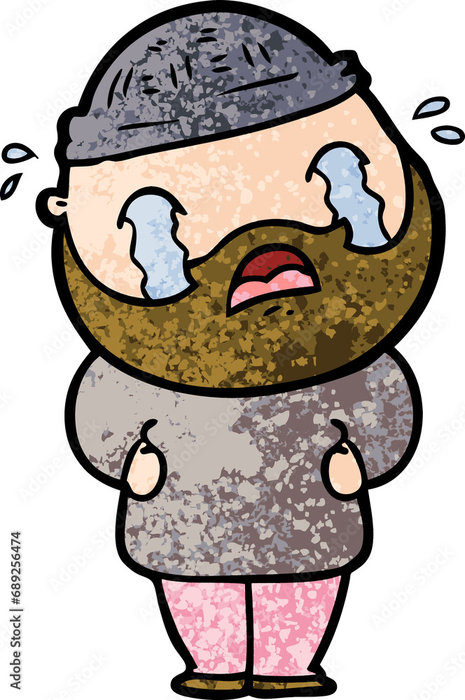 cartoon bearded man crying cartoon bearded man crying