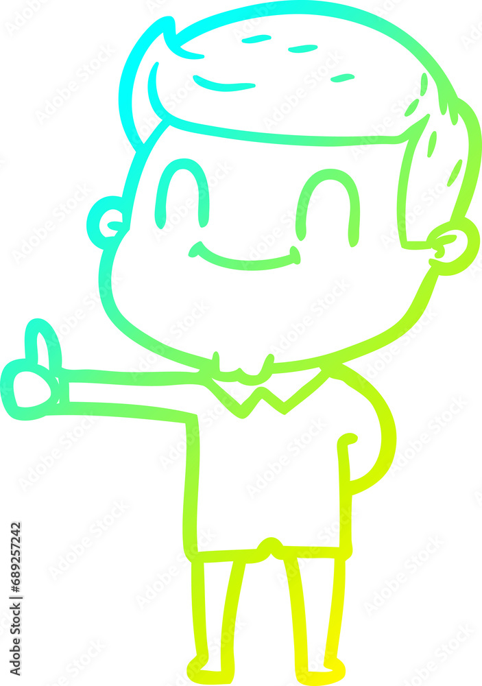 cold gradient line drawing of a cartoon friendly man cold gradient line drawing of a cartoon friendly man