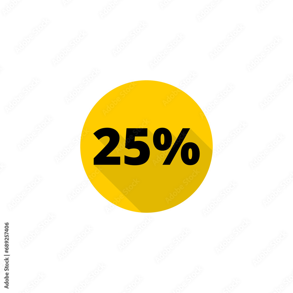 25% Percent Discount icon isolated on transparent background 25% Percent Discount icon isolated on transparent background