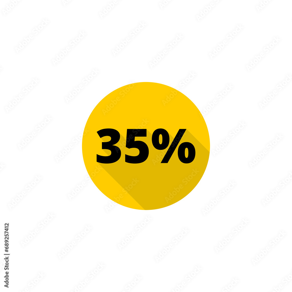 35% Percent Discount icon isolated on transparent background 35% Percent Discount icon isolated on transparent background