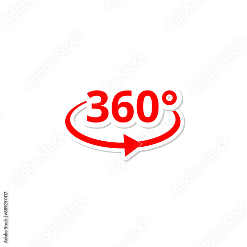 360 degrees icon isolated on transparent background