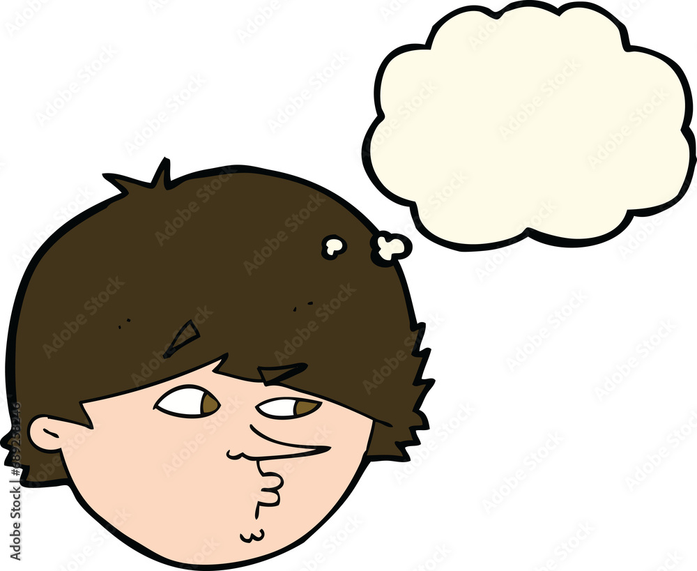cartoon suspicious man with thought bubble cartoon suspicious man with thought bubble
