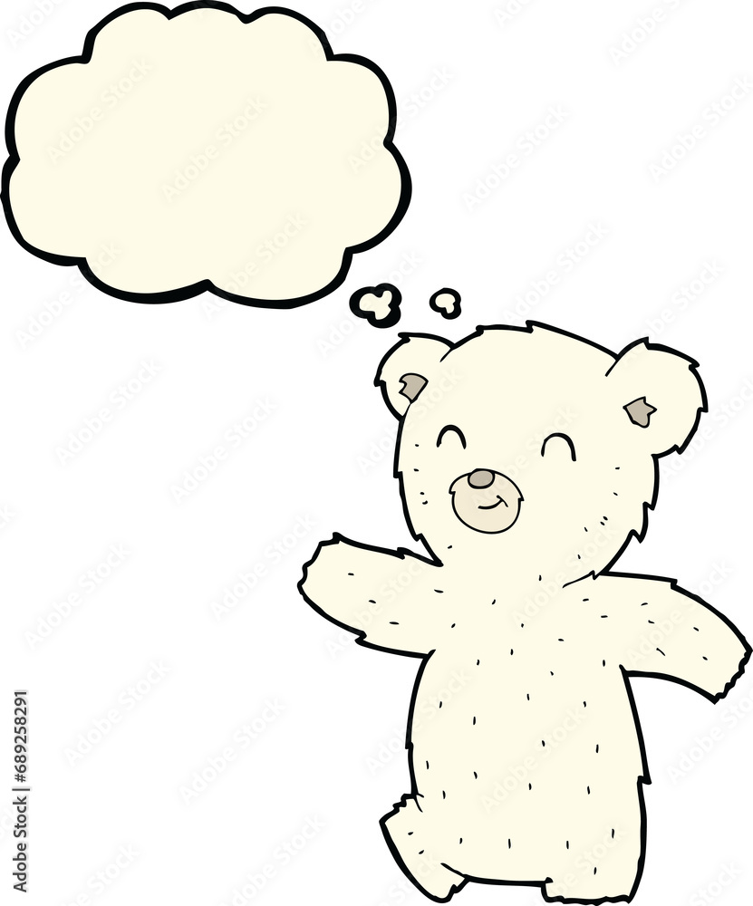 cute cartoon polar bear with thought bubble cute cartoon polar bear with thought bubble