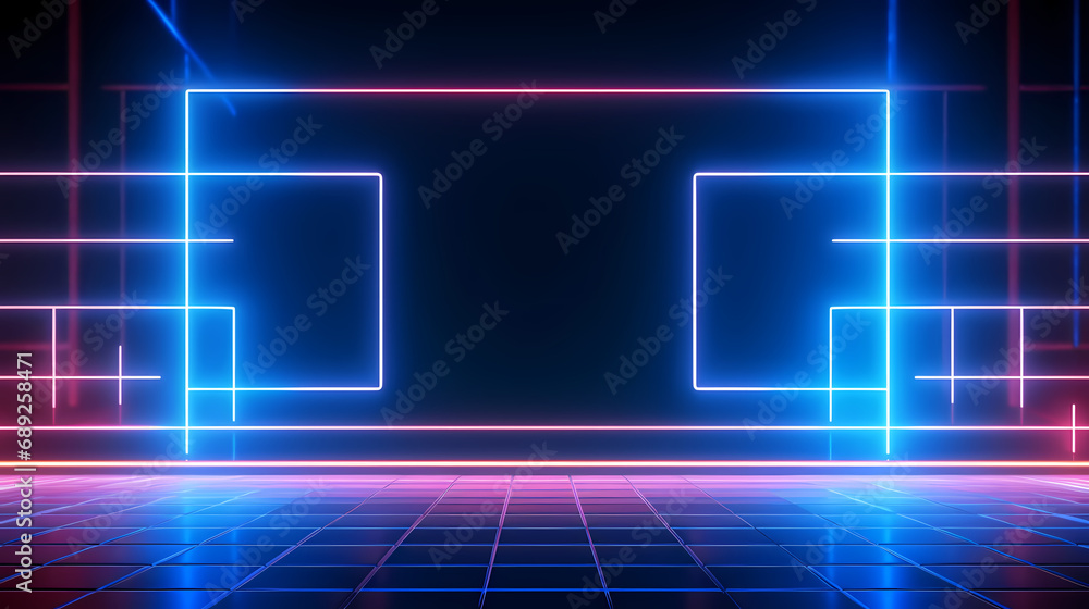neon panel background with space for branding , ideal for product,3d rendering podium platform neon panel background with space for branding , ideal for product,3d rendering podium platform