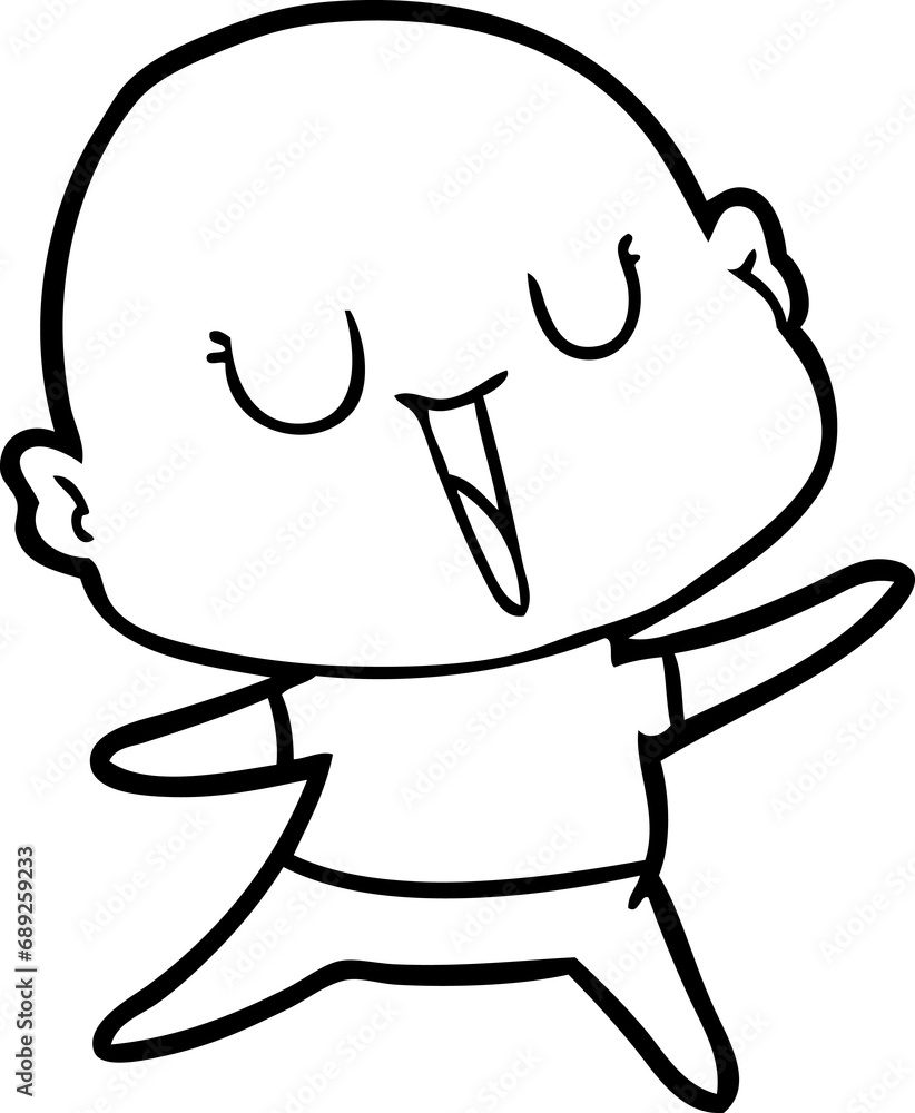 Fototapeta premium happy cartoon bald man