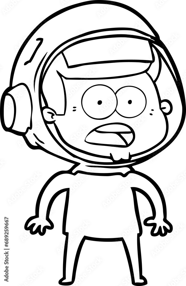 cartoon surprised astronaut