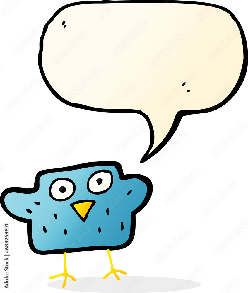 cartoon bird with speech bubble cartoon bird with speech bubble