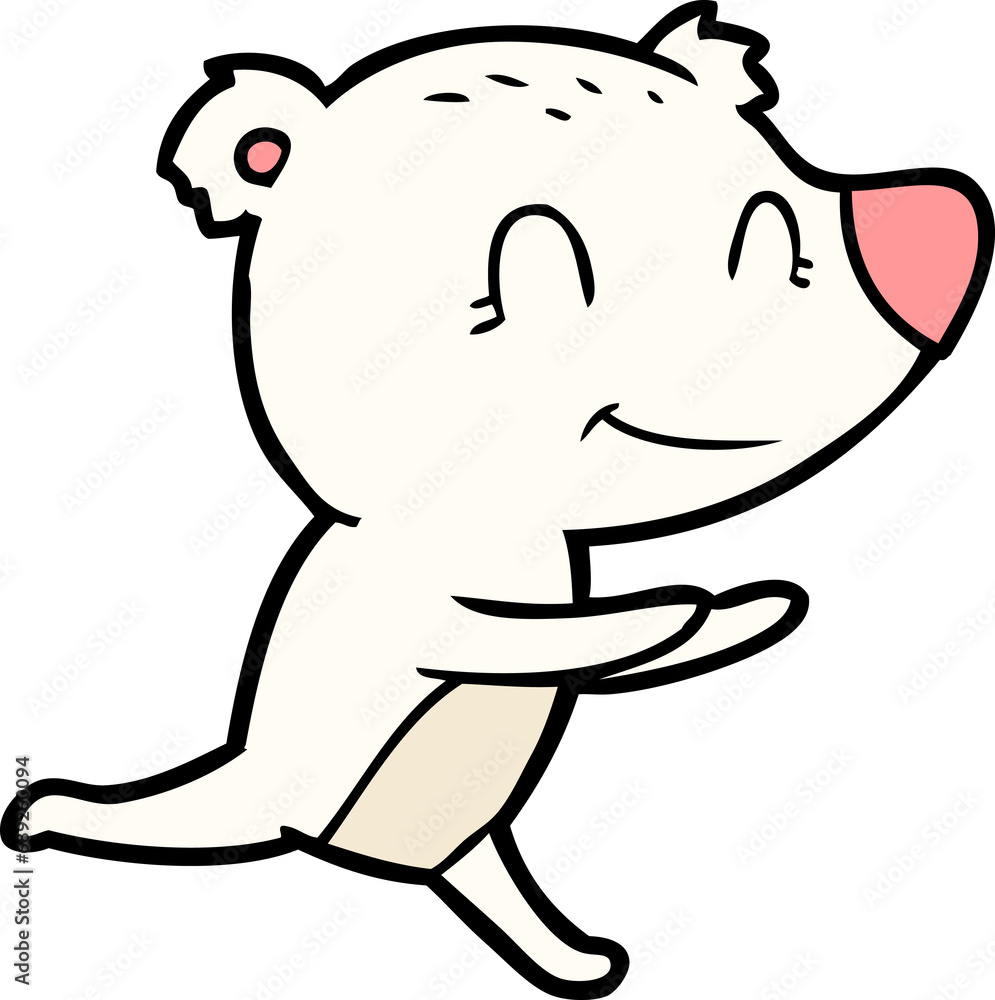 running polar bear cartoon