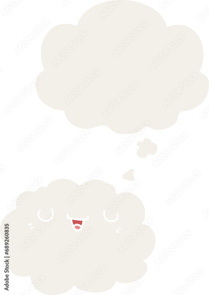 cartoon cloud with thought bubble in retro style cartoon cloud with thought bubble in retro style