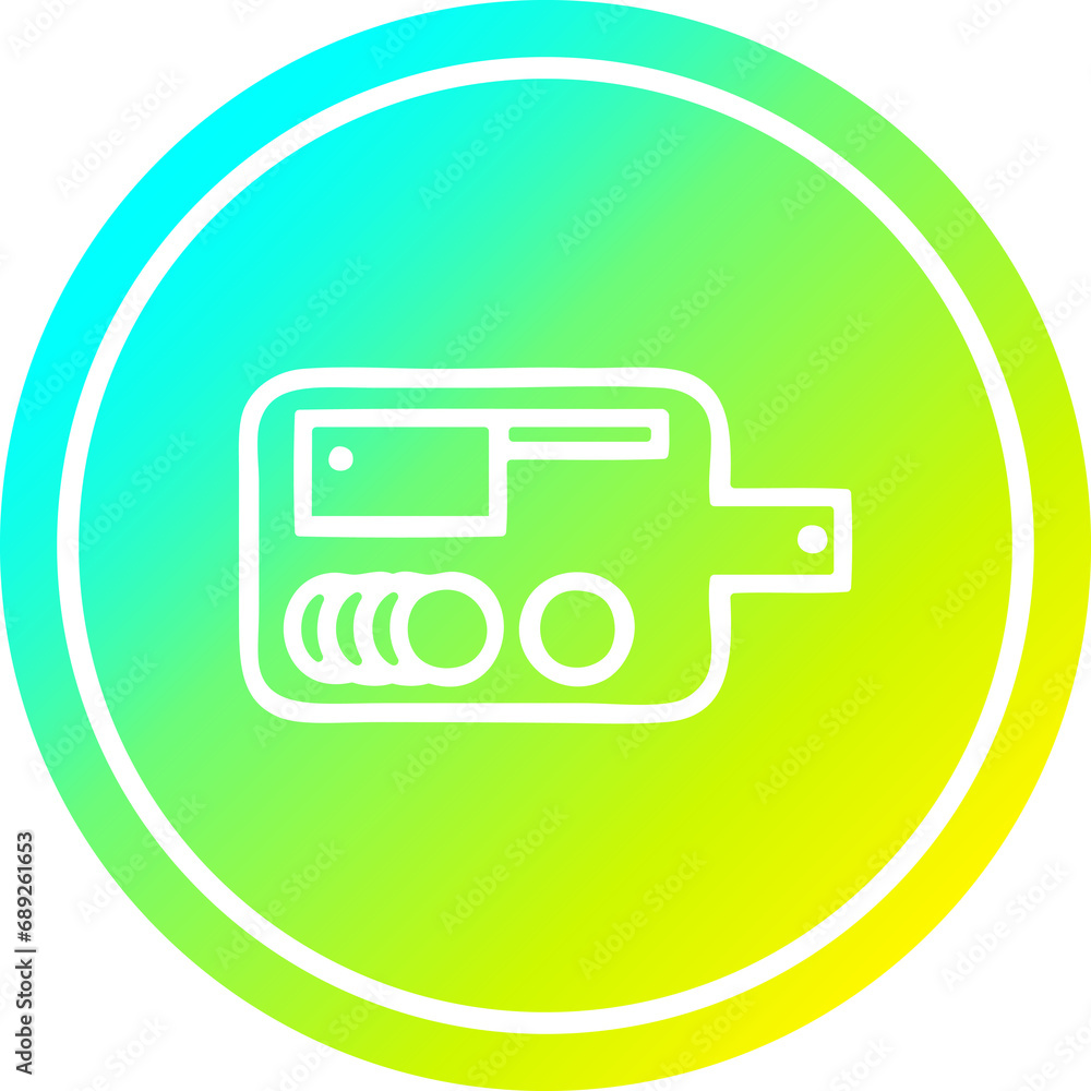 chopping board circular icon with cool gradient finish chopping board circular icon with cool gradient finish