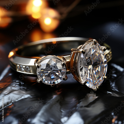 diamond ring with diamonds photo