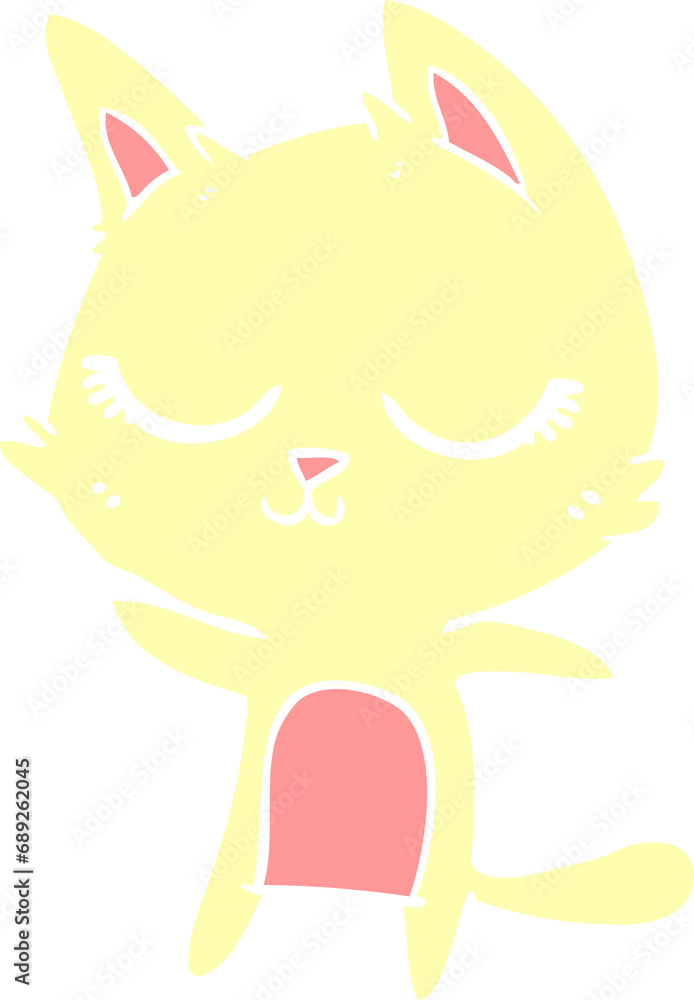 calm flat color style cartoon cat calm flat color style cartoon cat