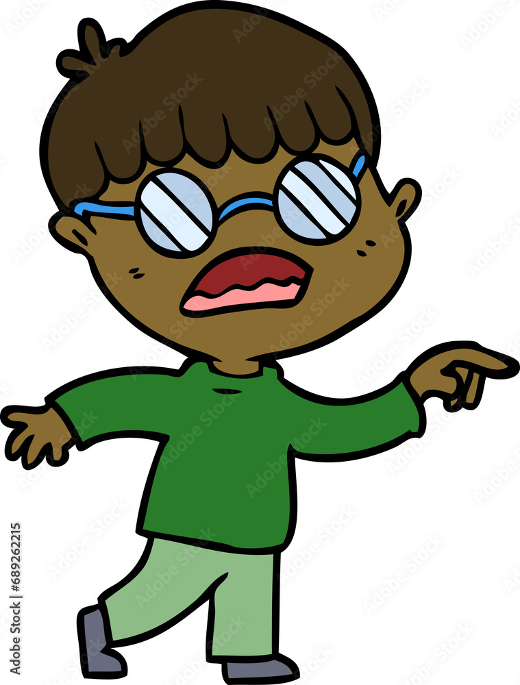 cartoon boy wearing spectacles