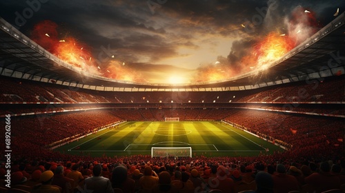 3D illustration, 3D representation, Soccer game in the stadium © Muhammad
