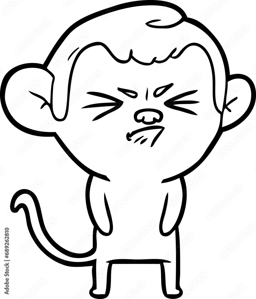Fototapeta premium cartoon annoyed monkey