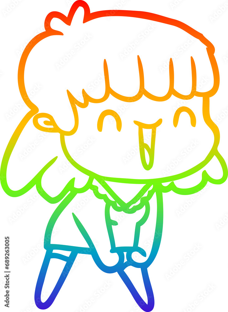 rainbow gradient line drawing of a cartoon woman rainbow gradient line drawing of a cartoon woman