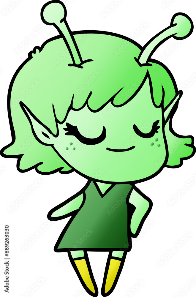 smiling alien girl cartoon smiling alien girl cartoon
