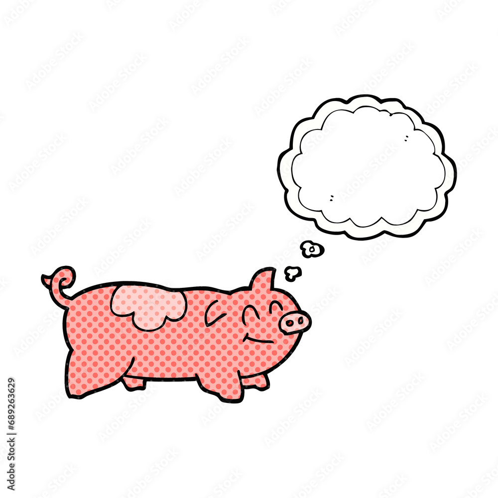 freehand drawn thought bubble cartoon pig freehand drawn thought bubble cartoon pig