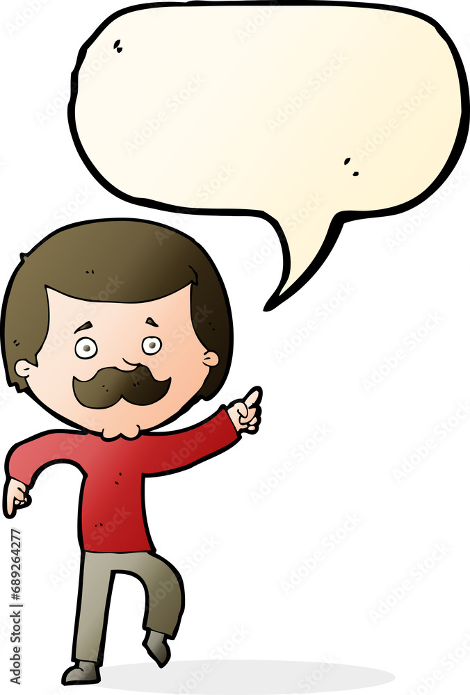 cartoon dancing dad with speech bubble cartoon dancing dad with speech bubble