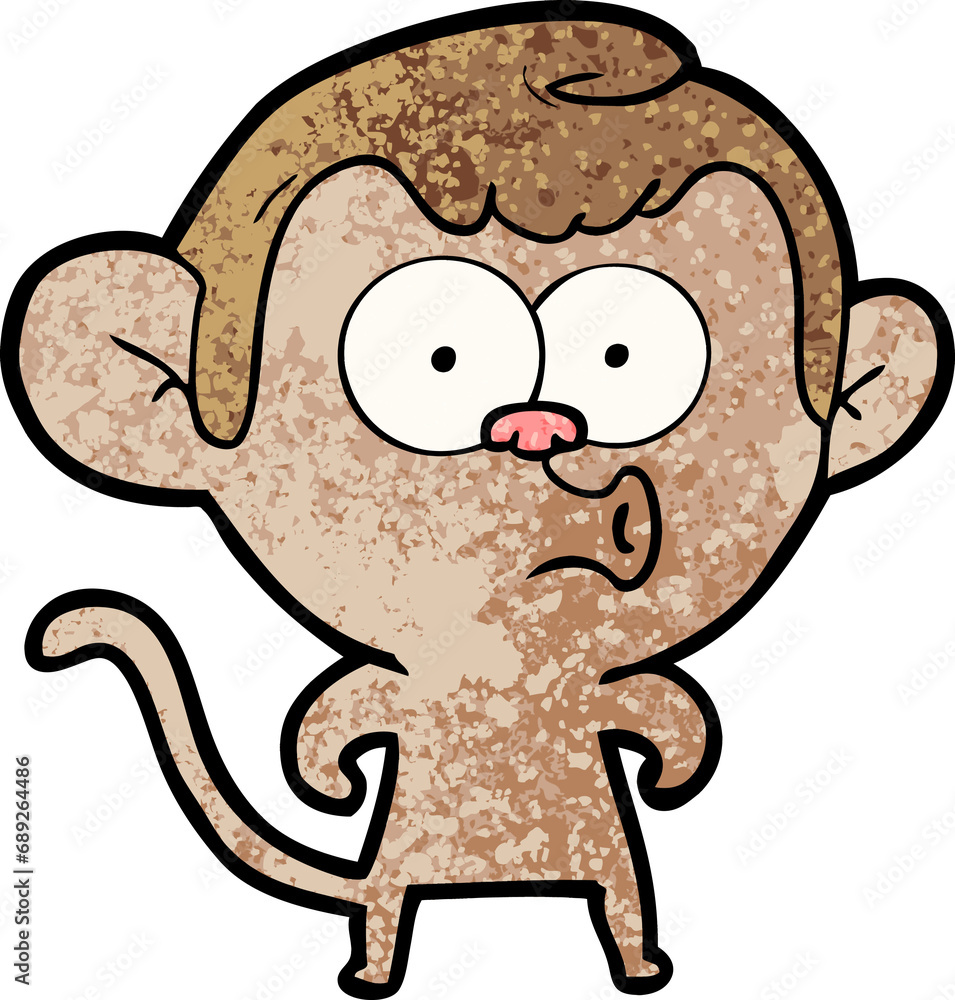 Fototapeta premium cartoon hooting monkey